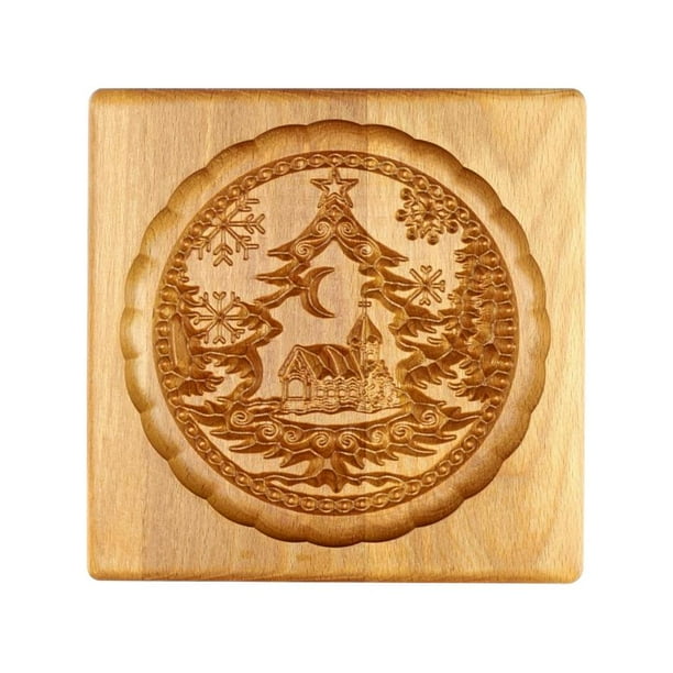 Animals Tree Molds for Birthday Christmas Party Embossing Mold for Cookies Cookie Cutter Wooden Baking Cookie Molds A DIY Shapes Cookie Stamp Wooden Carved Mold for Gingerbread